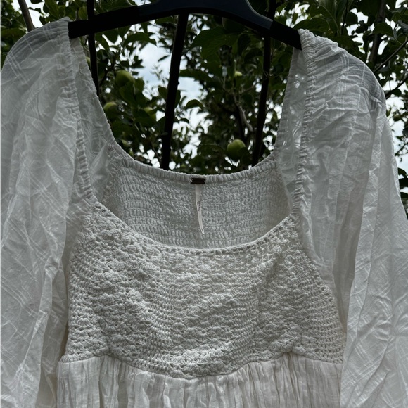 FREE PEOPLE Ari Mini Smock Dress, Ivory - Picture 5 of 14